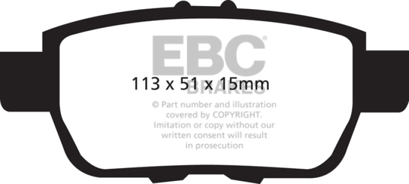 EBC 05-14 Honda Ridgeline 3.5 Greenstuff Rear Brake Pads - DP61754