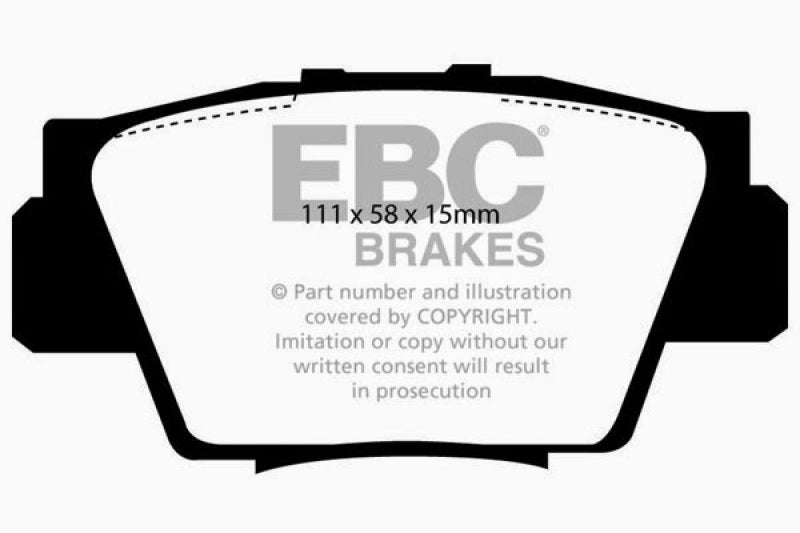 EBC 91-96 Acura NSX 3.0 Yellowstuff Rear Brake Pads - DP4873R