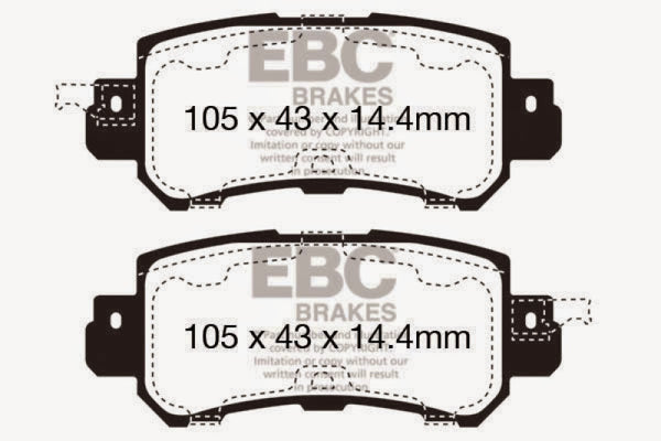 EBC 12+ Mazda CX-5 2 Ultimax2 Rear Brake Pads - UD1624 for 2016-2021 Mazda CX 3 - detail view