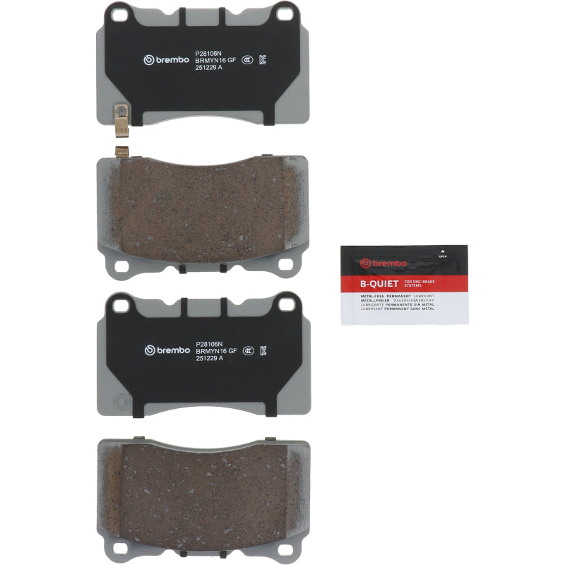 Brembo OE 18-19 Honda Civic/2020 Toyota 86 PRIME Ceramic Brake Pad - Front - P28106N