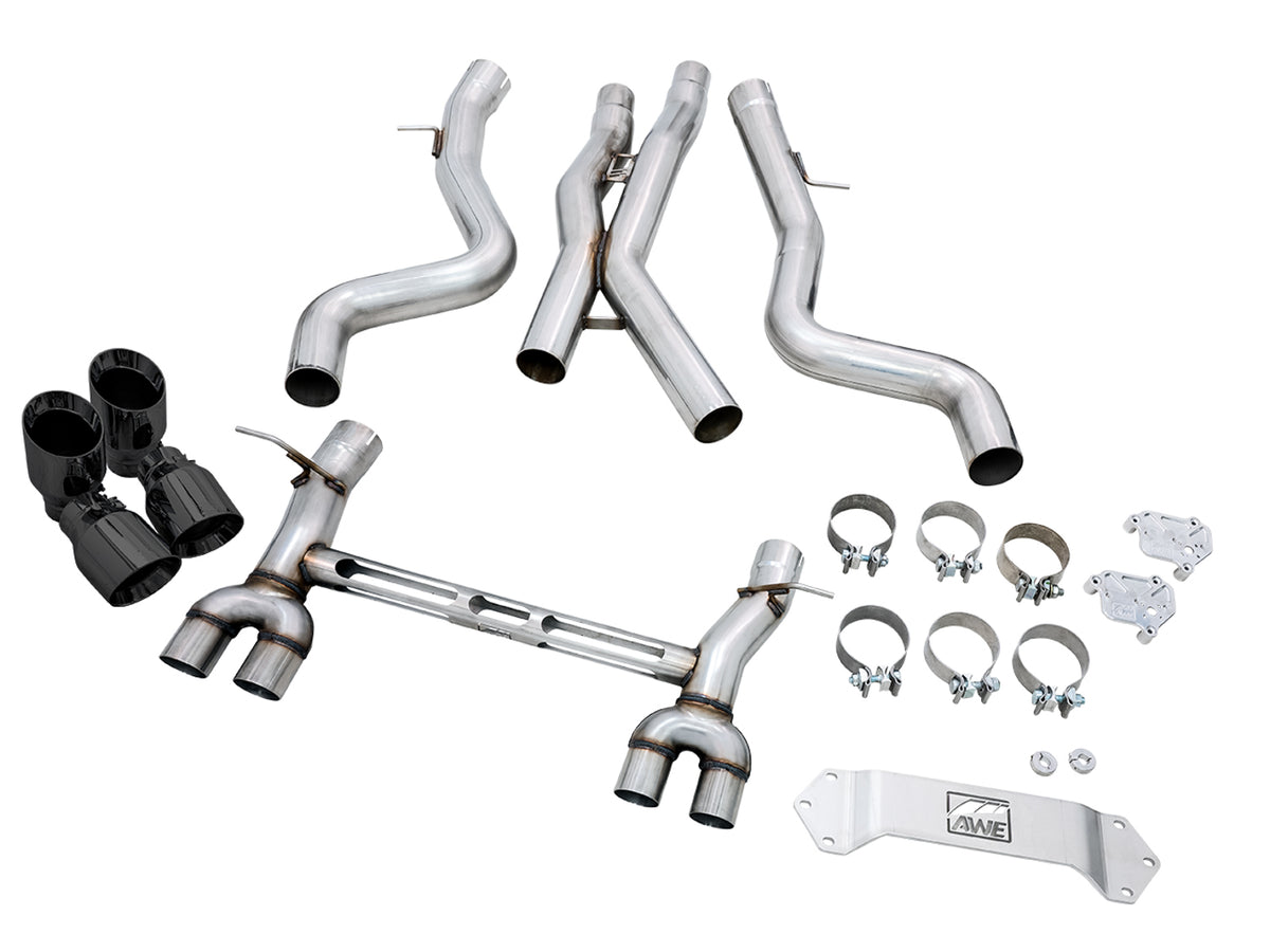 AWE Tuning BMW F8X M3/M4 Track Edition Catback Exhaust - Diamond Black Tips - 3020-43087