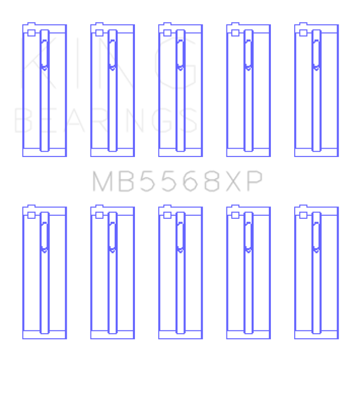 King Acura D16A1/97-01 Honda H22A4/98+ F23A Performance Main Bearing Set - Size STDX - MB5568XPSTDX