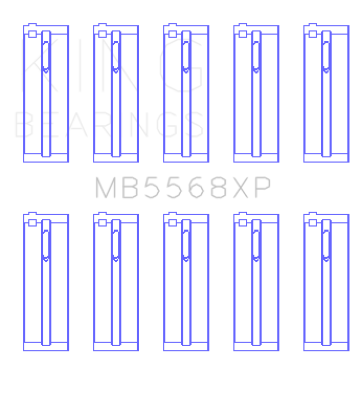 King Honda D-Series F23A/F23Z 16V (Size .026) Crankshaft Main Bearings (Set of 5) - MB5568XP.026