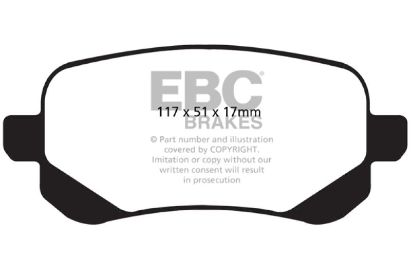 EBC 08-11 Chrysler Town &amp; Country 3.3 Yellowstuff Rear Brake Pads - DP41840R