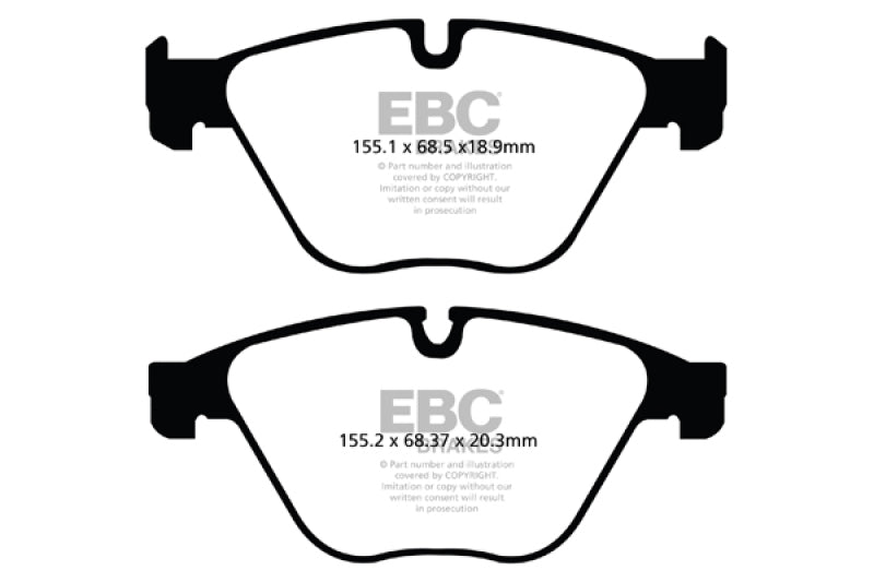 EBC 10+ BMW 535i 3.0 Turbo (F10) Greenstuff Front Brake Pads - DP22103