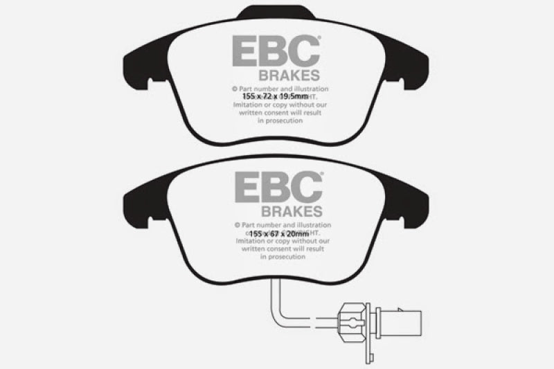 EBC 10+ Audi A5 2.0 Turbo Redstuff Front Brake Pads - DP31998C