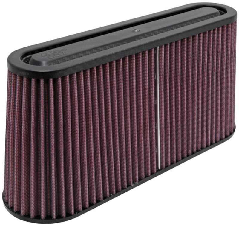 K&amp;N Filter Univ Air Filter Carbon Fiber Top/Base Oval FLG 12x3-1/2in B / 11x2-1/2in T / 5-3/4in H - RP-5105