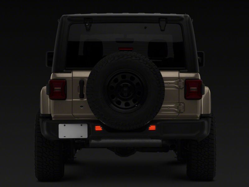 Raxiom 18-23 Jeep Wrangler JL Moab Rubicon Sahara Axial LED Rear Bumper Reflector Lights- Smoked - J134141-JL