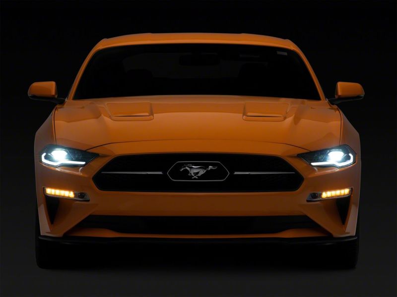 Raxiom 18-23 Ford Mustang GT EcoBoost LED Projector Headlights- Blk Housing (Clear Lens) - 412122