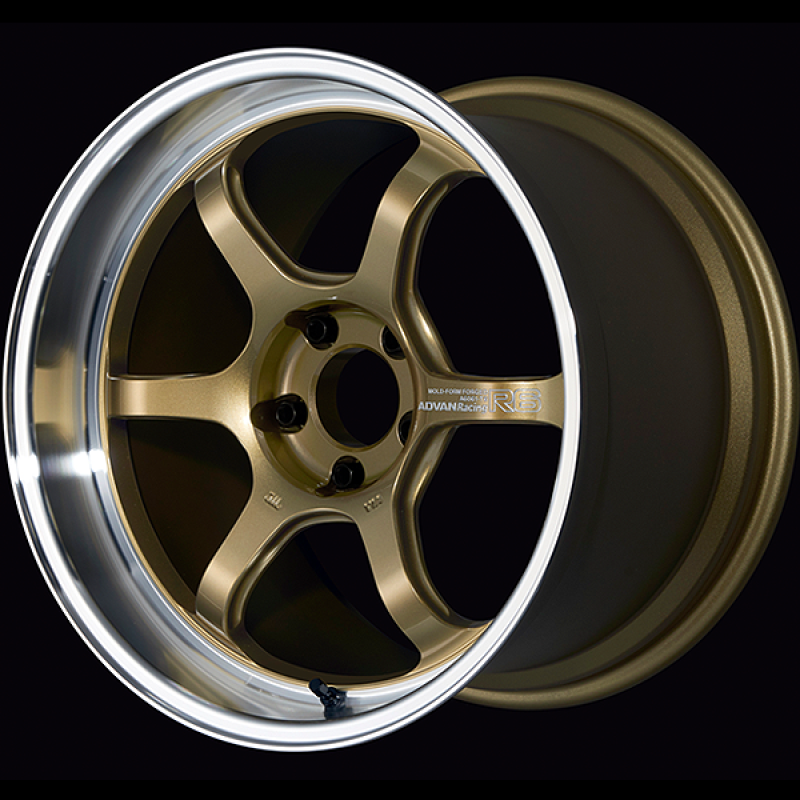 Advan R6 18x11.0 +15 5-114.3 Machining &amp; Racing Brass Gold Wheel - YA68M15EMBZ