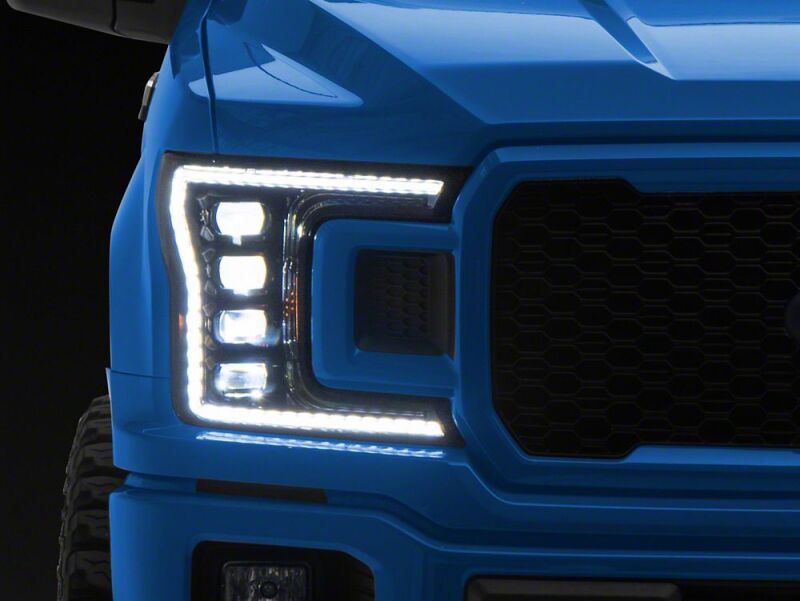 Raxiom 18-20 Ford F-150 CXR Series V2 LED Headlights- Black Housing- Clear Lens - T593905 - front view