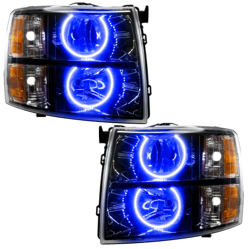 Oracle Lighting 07-13 Chevrolet Silverado Assembled Halo Headlights Round Style -Blue SEE WARRANTY - 7105-002