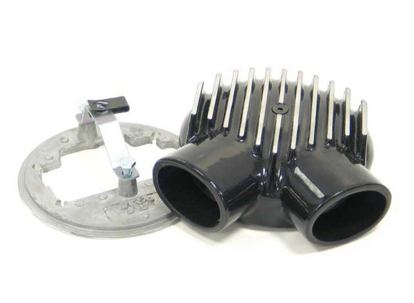 K&N Universal Plenum 6.875in L x 5.75in Outer Dia - Black - Weber DGV Carburetor - 85-8927 by K&N Engineering - front view