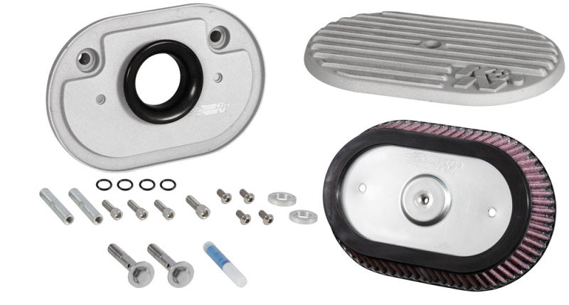 K&amp;N Street Metal Intake System Side Draft Touring Silver Intake System-Harley Davidson - RK-3952S
