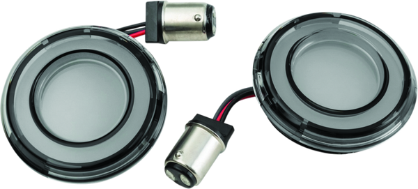 Kuryakyn Tracer L.E.D. Turn Signal Inserts Red/Red Smoke Lens Rear - 2905 - front view