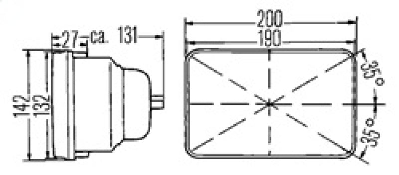 Hella Vision Hlmp Kit 190X132Mm H4 12V (Qty 2) (Legal in US for MOTORCYLCES ONLY) - 003427811