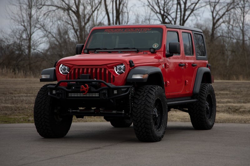 Rough Country - 9 Inch DRL Halo LED Headlights - DOT Approved - Jeep Gladiator JT/Wrangler JL (18-25) - RCH5300 for 2018-2023