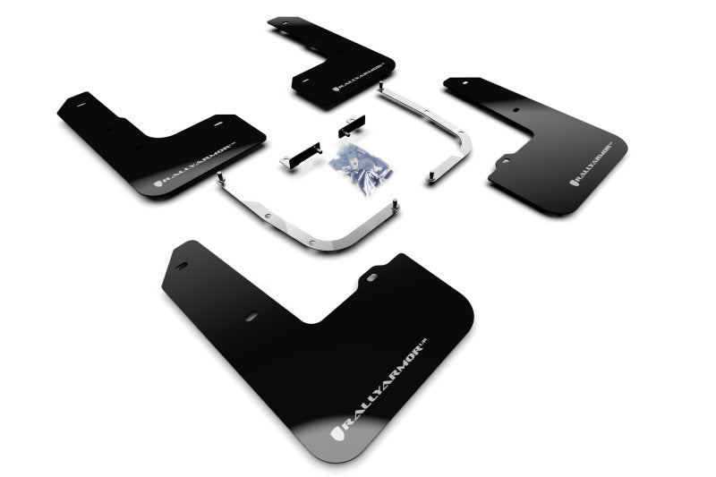 Rally Armor 19-22 Hyundai Veloster N Black UR Mud Flap w/ Silver Logo - MF57-UR-BLK/SIL