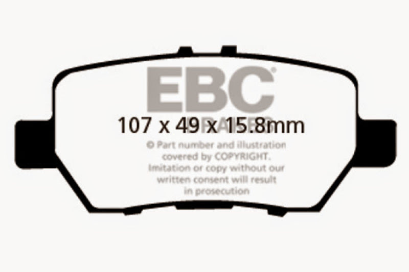 EBC 05-08 Acura RL 3.5 Ultimax2 Rear Brake Pads - UD1090 for 2005-2012 Acura RL - front view