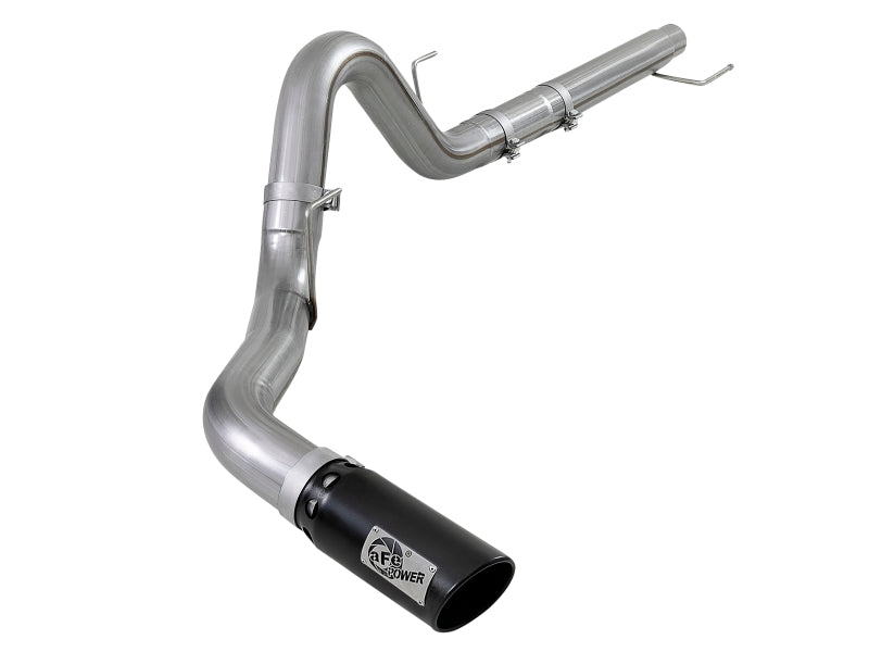 aFe Large Bore-HD 4in 409 SS DPF-Back Exh 18-19 Ford F-150 V6-3.0L (td) w/ Black Tip - 49-43106-B