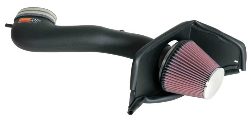 K&N 07-09 Ford Mustang GT V8-4.6L Aircharger Performance Intake - 63-2565 for 2007-2009 Ford Mustang - front view