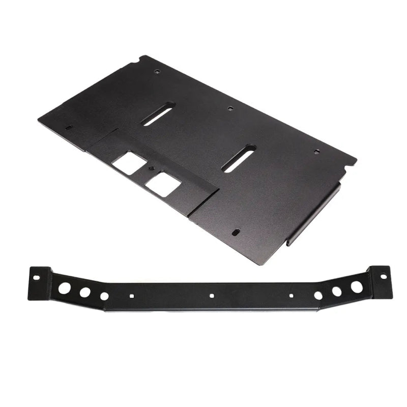 Cali Raised 2024+ Toyota Tacoma Transfer Case Skid Plate - Non-Hybrid / Steel / Powder Coat - CR4321 - front view