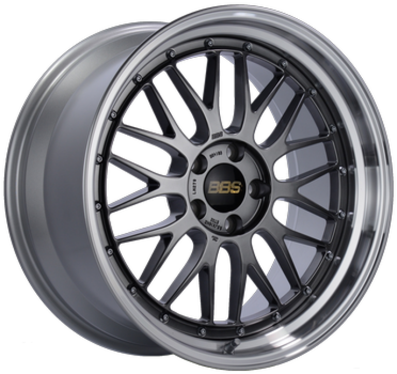 BBS LM 18x9 5x114.3 ET42 PFS Diamond Black Center Diamond-Cut Rim Wheel - PFS/Clip Req - LM077DBPK by BBS