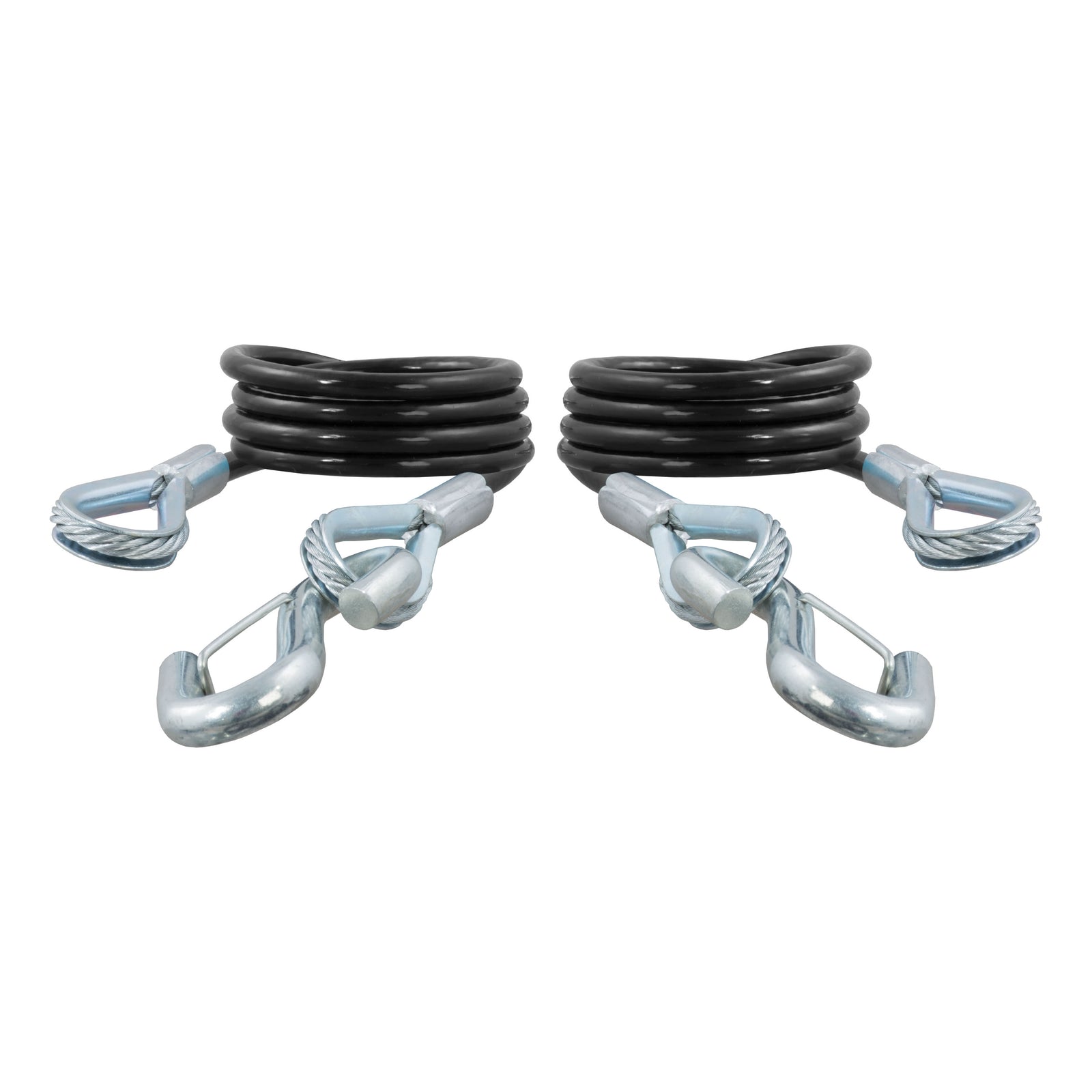 CURT 80136 43-7/8-Inch Vinyl-Coated Trailer Safety Cables, 3/8-In Snap Hooks, 3,500 lbs Break Strength, 2-Pack