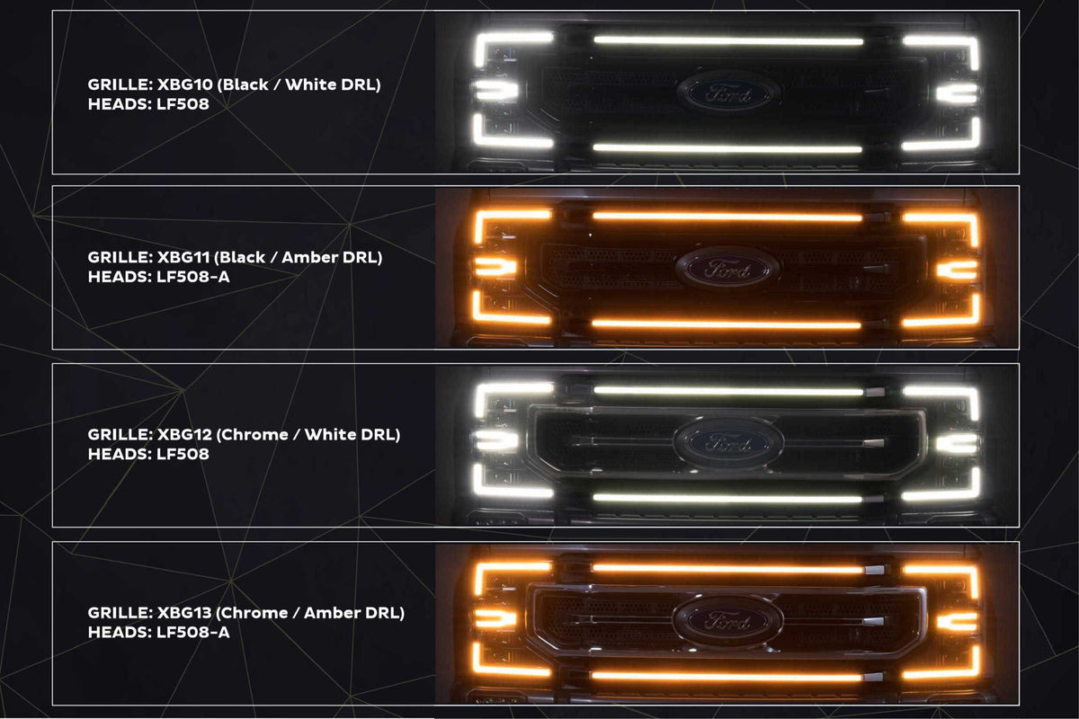Morimoto - XBG LED Grille: Ford Super Duty (20-22) (Gloss Black / White DRL) - XBG10