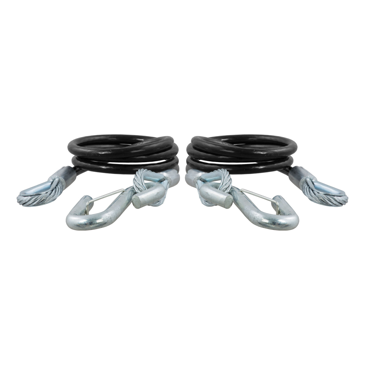 CURT 80151 44-1/2-Inch Vinyl-Coated Trailer Safety Cables, 7/16-In Snap Hooks, 5,000 lbs Break Strength, 2-Pack