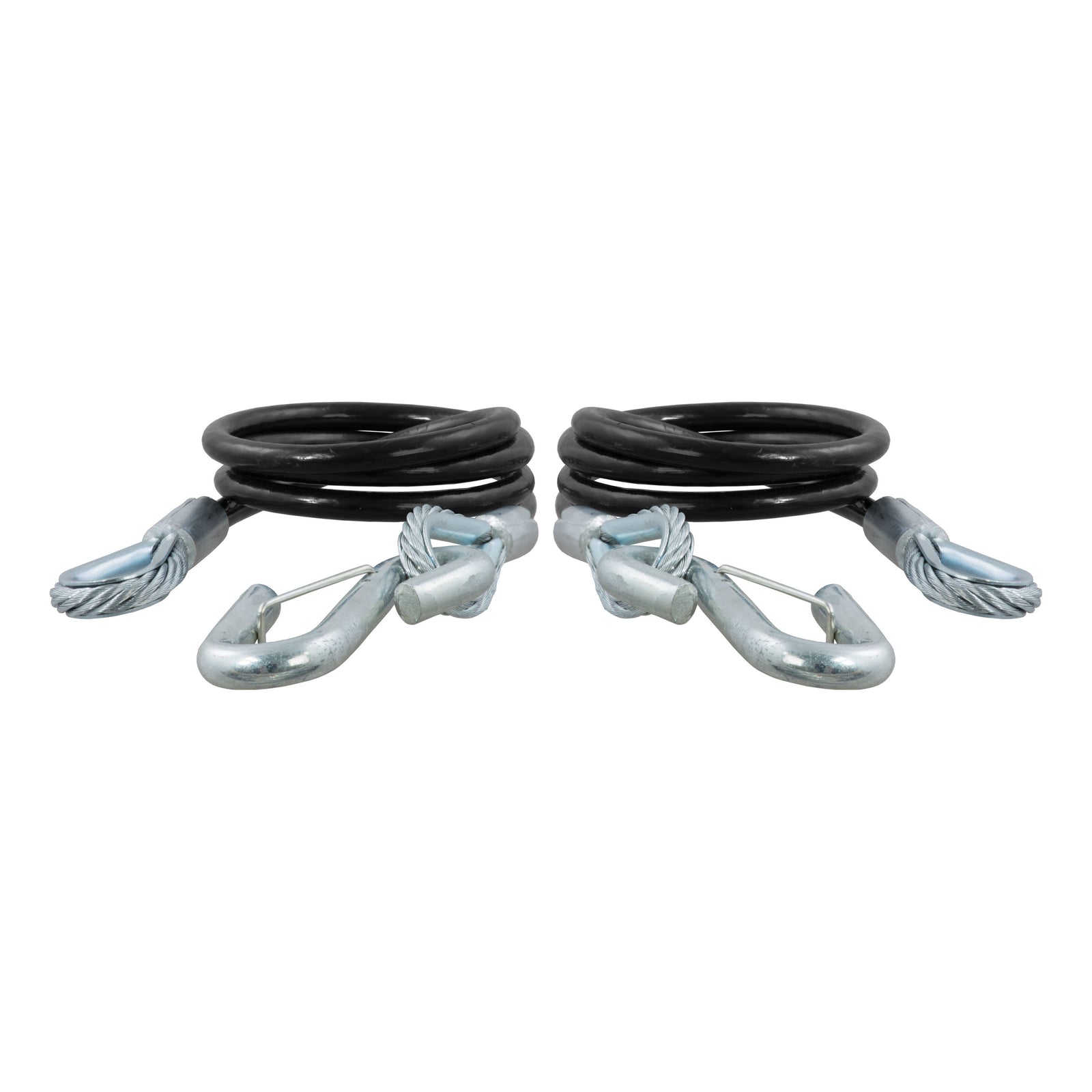 CURT 80151 44-1/2-Inch Vinyl-Coated Trailer Safety Cables, 7/16-In Snap Hooks, 5,000 lbs Break Strength, 2-Pack