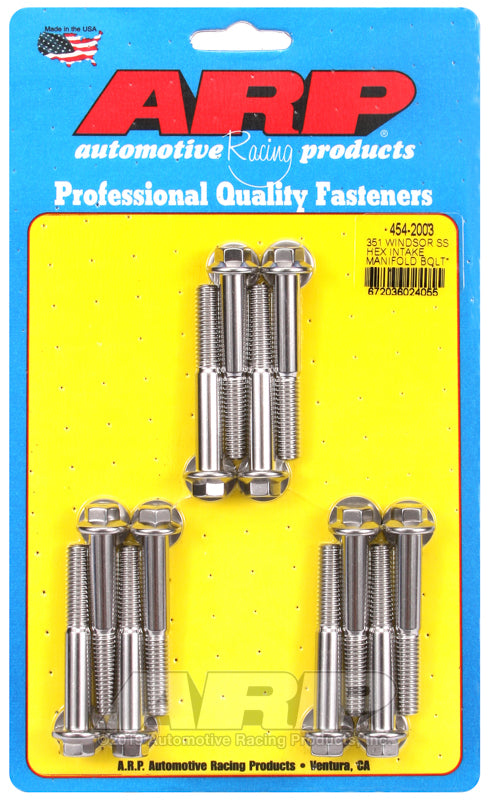 ARP SB Ford 351W SS Hex Intake Manifold Bolt Kit - 454-2003