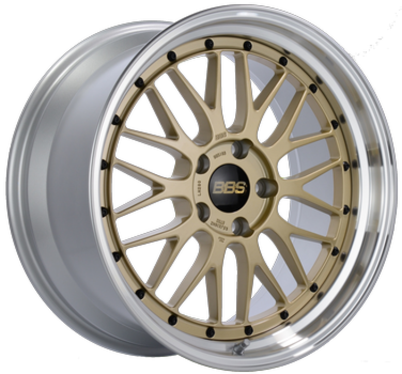BBS LM 18x9 5x114.3 ET25 CB 71.6 Gold Center / Diamond Cut Lip Wheel - LM194GPK