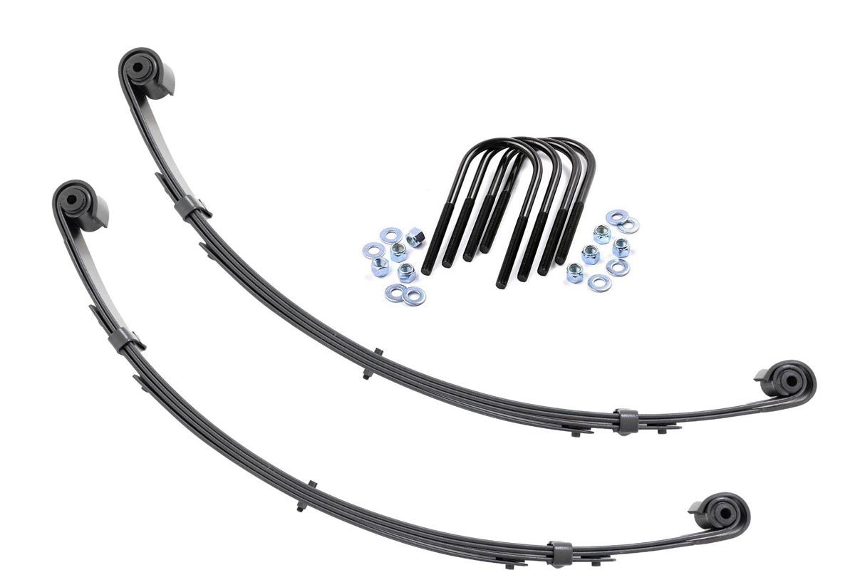 Rough Country - Front Leaf Springs - Military Wrap - 4" Lift- Pair - Jeep Wrangler YJ (87-95) - 8063Kit