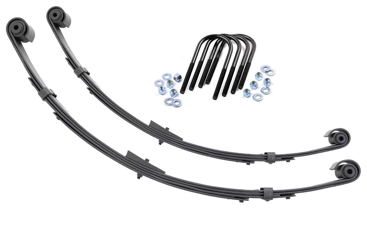 Rough Country - Rear Leaf Springs - Military Wrap - 4" Lift- Pair - Jeep Wrangler YJ (87-95) - 8064Kit