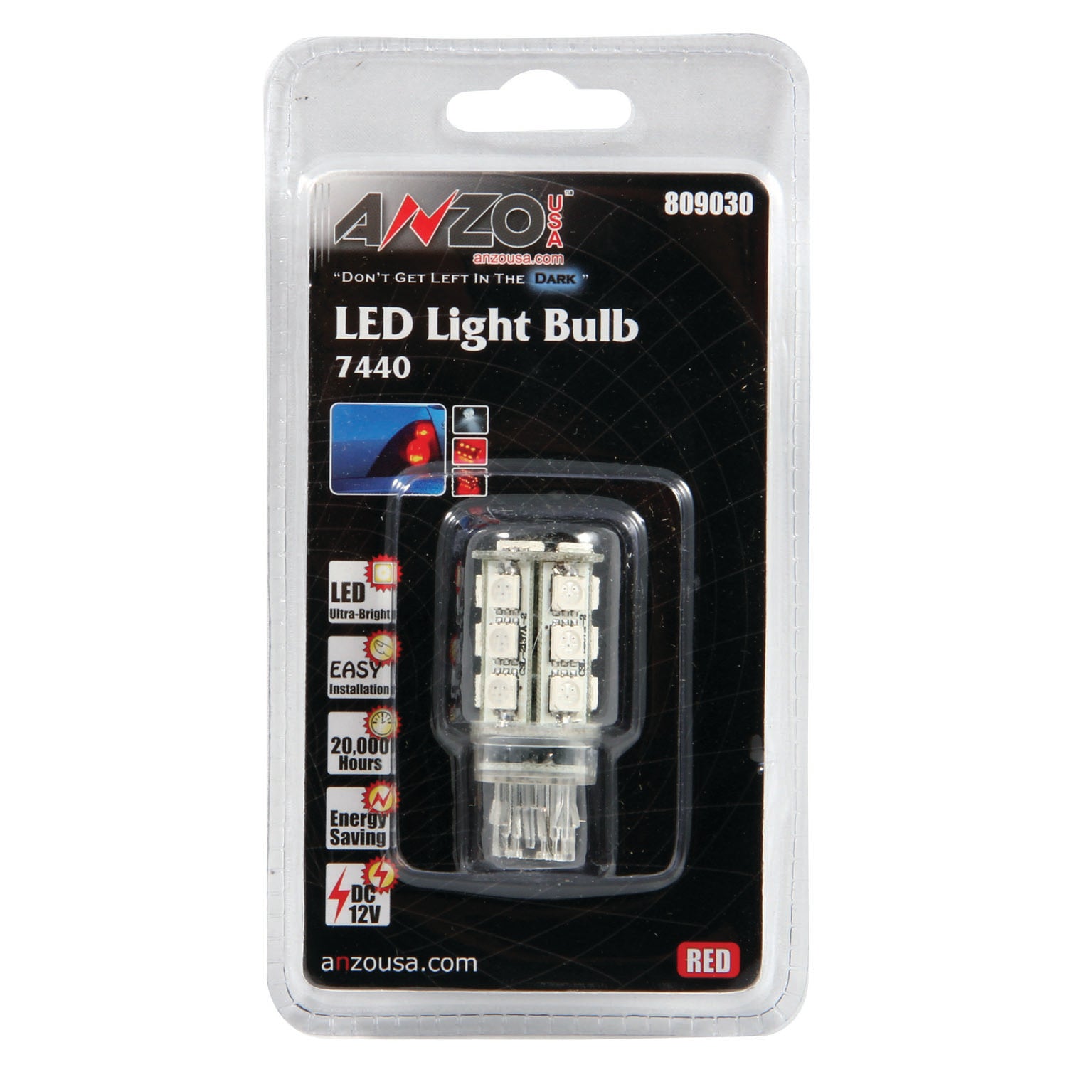 ANZO LED Bulbs Universal 7443/7440 Red - 809030 by ANZO - front view