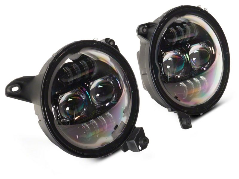 Raxiom 18-23 Jeep Wrangler JL Axial Series 9-In Angel Eye LED Headlights- Blk Housing (Clear Lens) - J177416