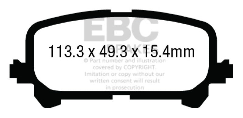 EBC 14+ Acura MDX 3.5 Yellowstuff Rear Brake Pads - DP43025R
