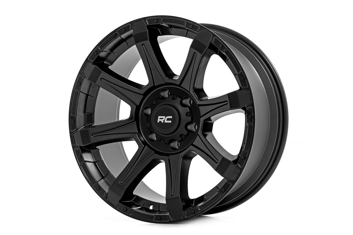 Rough Country 81 Series Wheel/One-Piece/Semi Gloss Black/20x10/6x5.5/-19mm - 81201812A