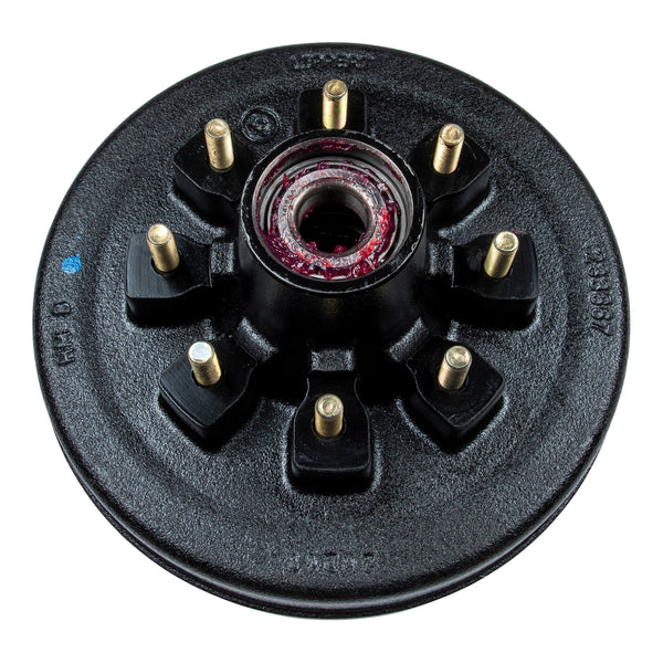 CURT 814203 12" RV Brake Drum Hub Assembly for 7,000-lb. Axle - 8 on 6.5", 1/2" Stud (Fully Assembled)