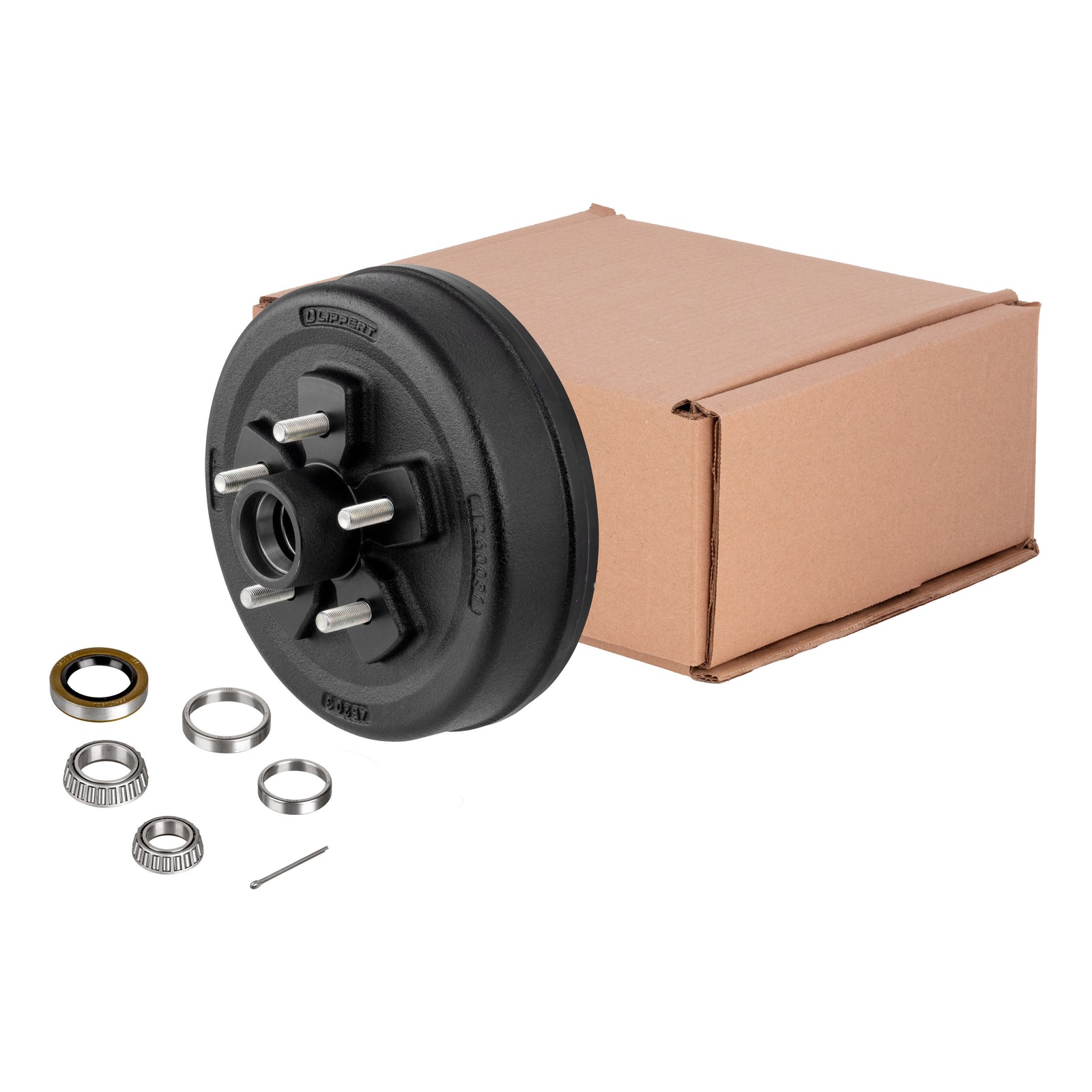 CURT 814210 10" Brake Drum Hub Assembly for 3,500-lb. Axle - 5 on 4.5", 1/2" Stud (with Bearing Cone Kit)
