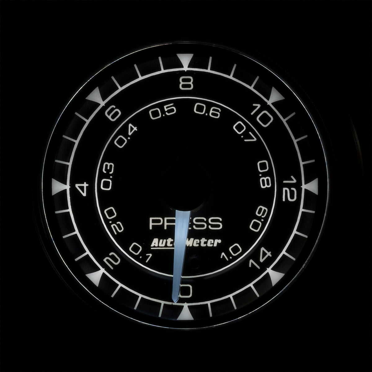 Autometer Chrono 2-1/16in 15PSI Pressure Gauge - 8162