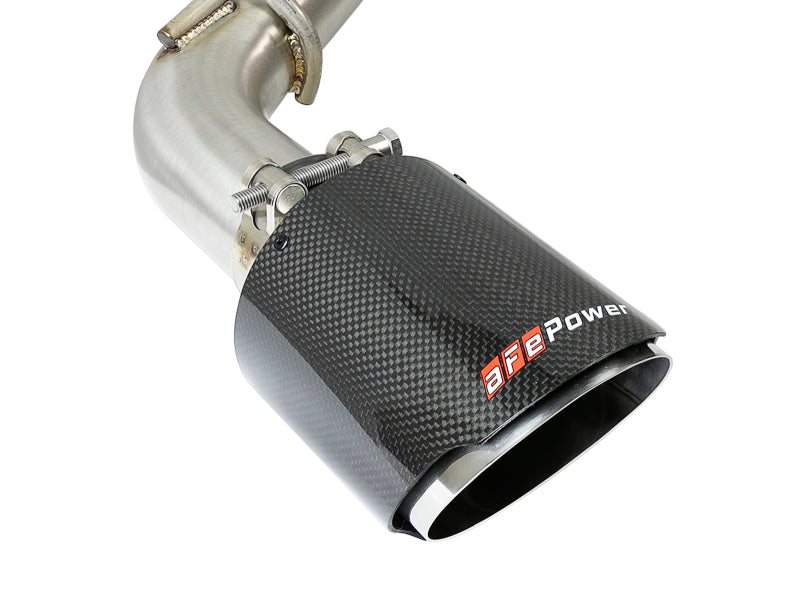 aFe Takeda 2.5in 304 SS Cat-Back Exhaust System w/ Carbon Fiber Tips 16-18 Infiniti Q50 V6-3.0L (tt) - 49-36132NM-C