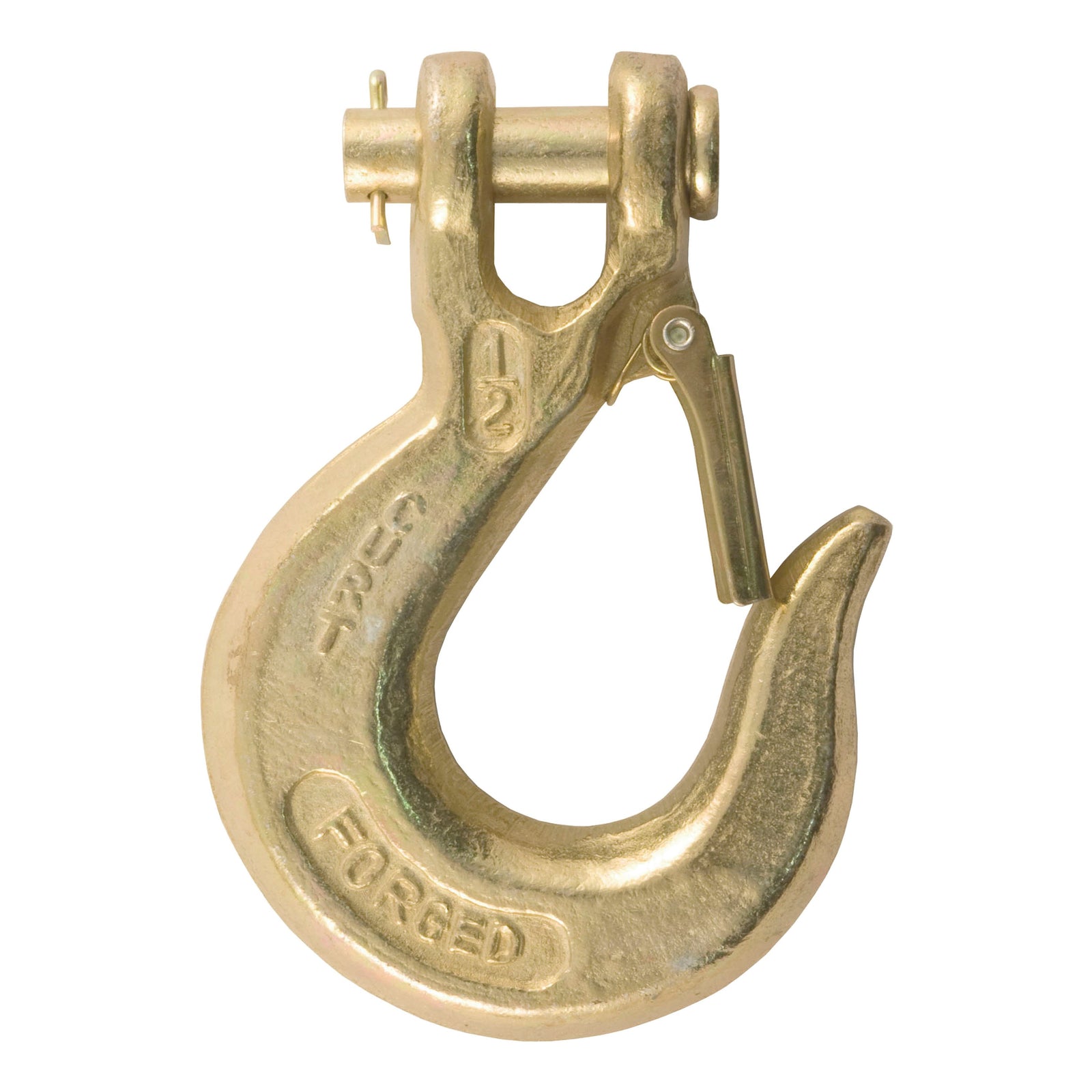 CURT 81910 1/2-Inch Forged Steel Clevis Slip Hook with Safety Latch, 35,000 lbs, 1-1/4-In Opening, 5/8" Pin