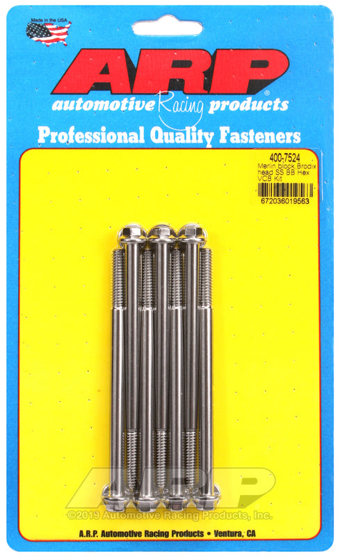 ARP Merlin block, Brodix head BB  hex valve cover bolt kit - 400-7524