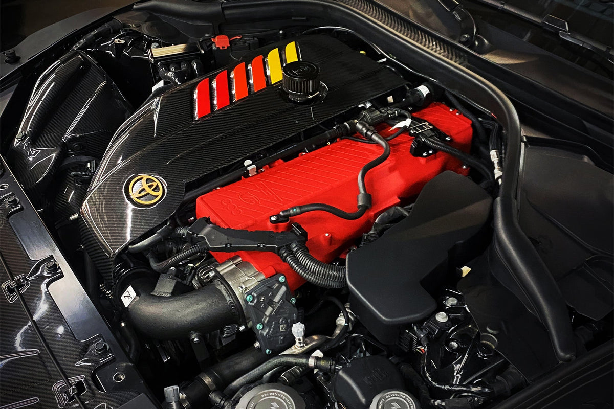 CSF Toyota A90/A91 Supra/ BMW G-Series B58 Charge-Air Cooler Manifold - Sublime Yellow Green - 8200SYG