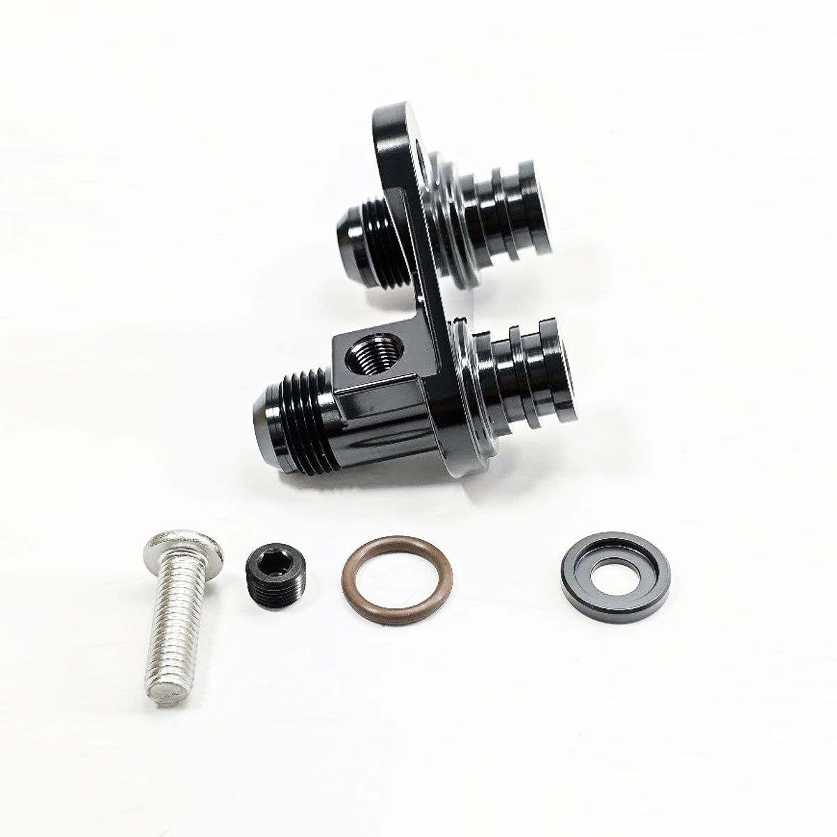 UPR - 6R80 10R80 Transmission Cooler Port Adapter 8AN - 8202-01 for 2011-2025 Ford F 150 - angle view