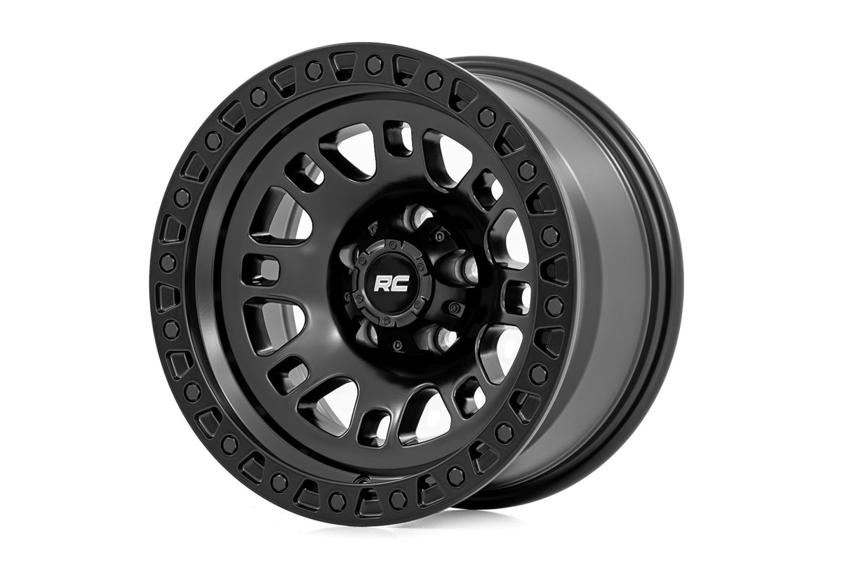 Rough Country 82 Series Wheel/One-Piece/Semi Gloss Black/15x8/5x4.5/-19mm - 82151813