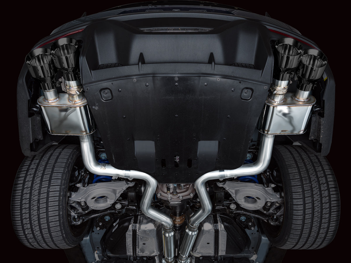AWE 2024 Ford Mustang Dark Horse S650 RWD SwitchPath Catback Exhaust w/ Quad Diamond Black Tips - 3025-43375