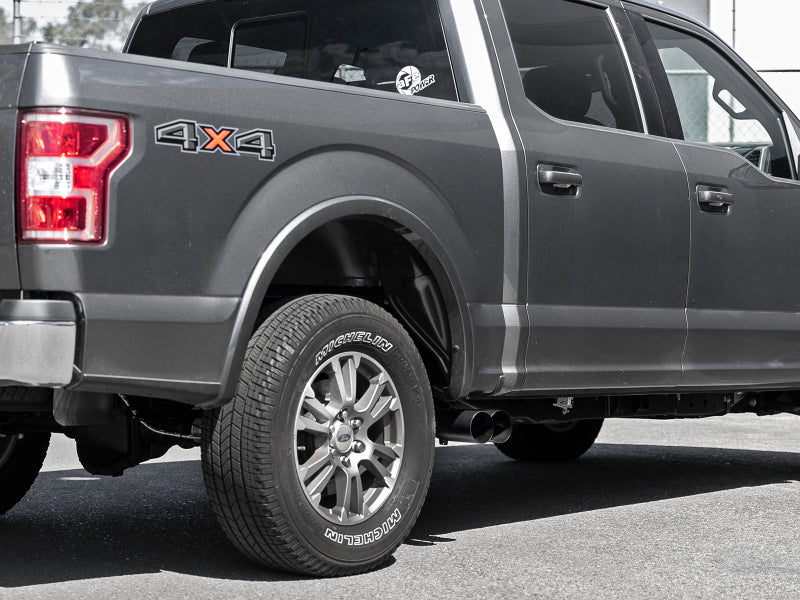 aFe Rebel DPF-Back 409 SS Exhaust System w/Dual Black Tips 18-19 Ford F-150 V6 3.0L (td) - 49-43108-B